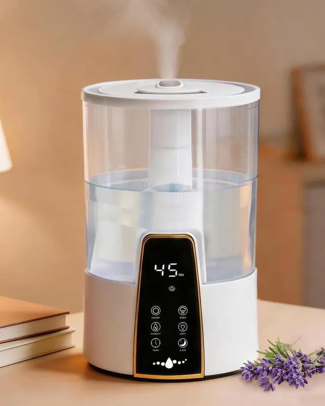 Main image of Humidifiers for Bedroom,1.06Gal(4L) Dishwasher Safe Design Easy to Clean,Top Fill,Night Light,Aroma Diffuser,Humidity Control,12H Timer,Sleep Mode,3 Level Mist,360° Nozzle,Home,Nursery,Off White