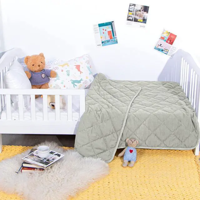 Alt view image 4 of 7 - Toddler Down Alternative Comforter, 39 x 47, Light Grey