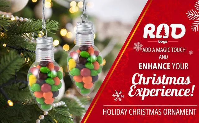 Alt view image 7 of 7 - Clear Fillable Ornaments - Shatterproof Transparent Plastic Craft Ornament Bulb Decorations for DIY Christmas Light Bulb Tree Ornament Set - Pack of 24