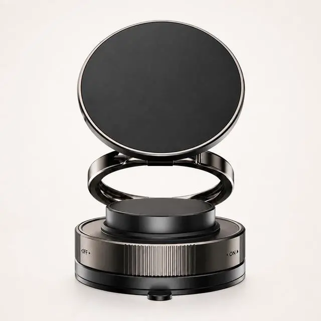 Main image of Magnetic Phone Holder for Car, 360° Rotation Vacuum Suction Mount, Foldable Universal Magnetic Phone Stand for Dashboard, Desk and Travel.