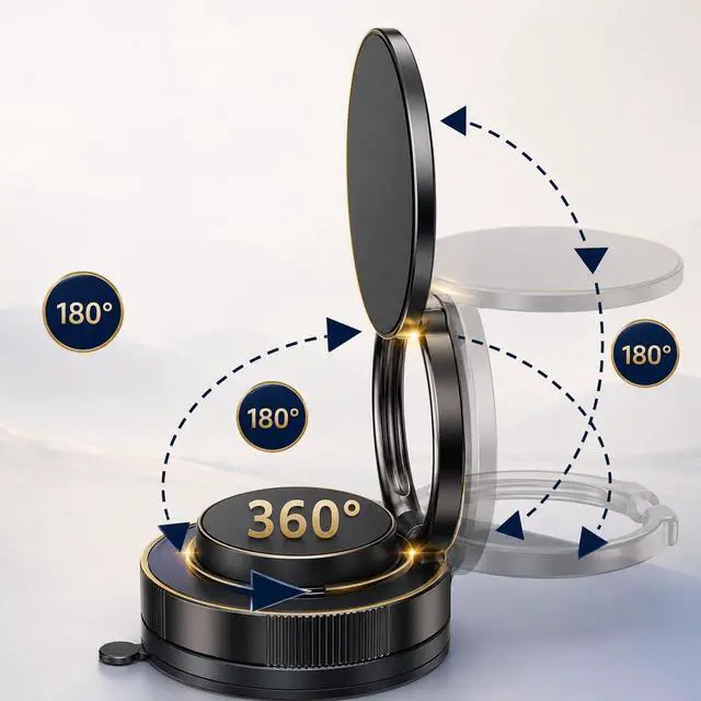 Alt view image 2 of 7 - Magnetic Phone Holder for Car, 360° Rotation Vacuum Suction Mount, Foldable Universal Magnetic Phone Stand for Dashboard, Desk and Travel.