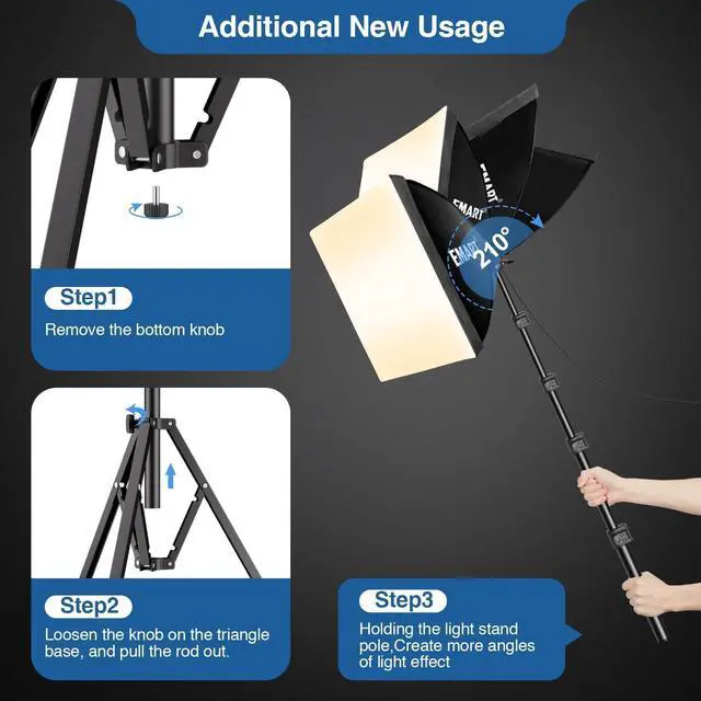Alt view image 4 of 7 - Softbox Lighting Kit 85W 16"x16" Soft Box for Photography Light 1Pack