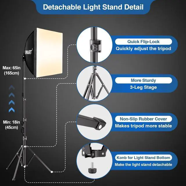 Alt view image 3 of 7 - Softbox Lighting Kit 85W 16"x16" Soft Box for Photography Light 1Pack