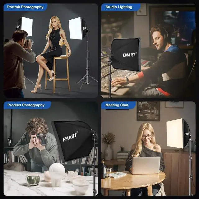 Alt view image 7 of 7 - Softbox Lighting Kit 85W 16"x16" Soft Box for Photography Light 1Pack