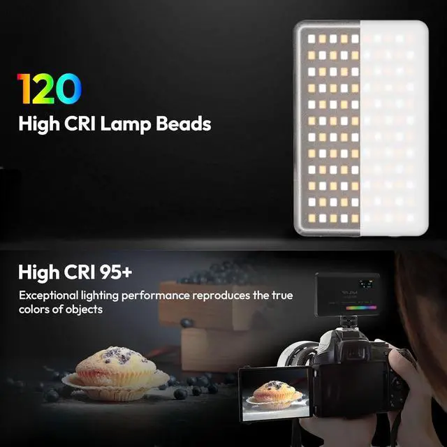 Alt view image 4 of 7 - Vl120 Led On Camera Video Light Bi-Color Led Soft Panel Fill Light
