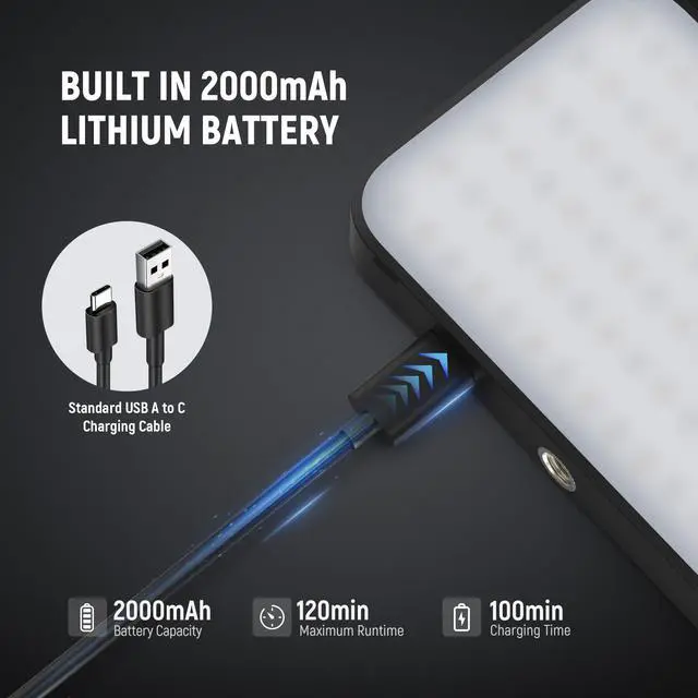 Alt view image 4 of 7 - Entry Level Version Phone Selfie Light for iPhone, 2500-9000K CRI80 2000mAh Rechargeable Plastic Clip on Makeup Streaming Recording Laptop Computer Video Conference Fill Lighting, N15