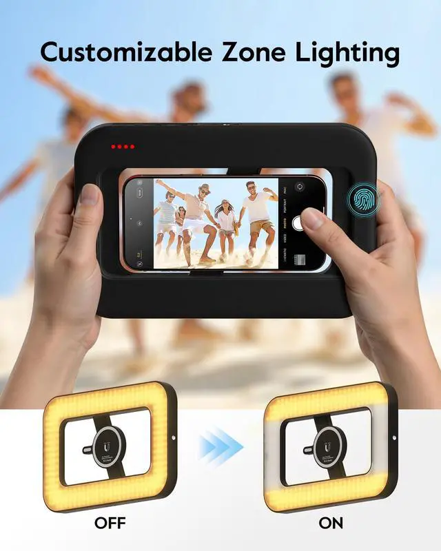 Alt view image 4 of 7 - Magnetic Ring Light with Stand and Phone Clip, 62" Tripod for iPhone with Light, 6000mAh Phone Tripod with Light for Video Recording, TikTok, YouTube, Vlogging, Selfies, CRI95