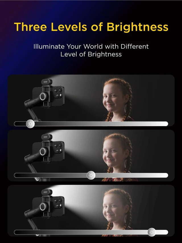 Alt view image 4 of 7 - RGB Magnetic Fill Light for Gimbal, LED Video Light w/3 Brightness and 7 Color Adjustment for Photography, Portable Mini Fill Light w/Long Battery Life for Hohem Zhiyun Feiyu Gimbal Stabilizer
