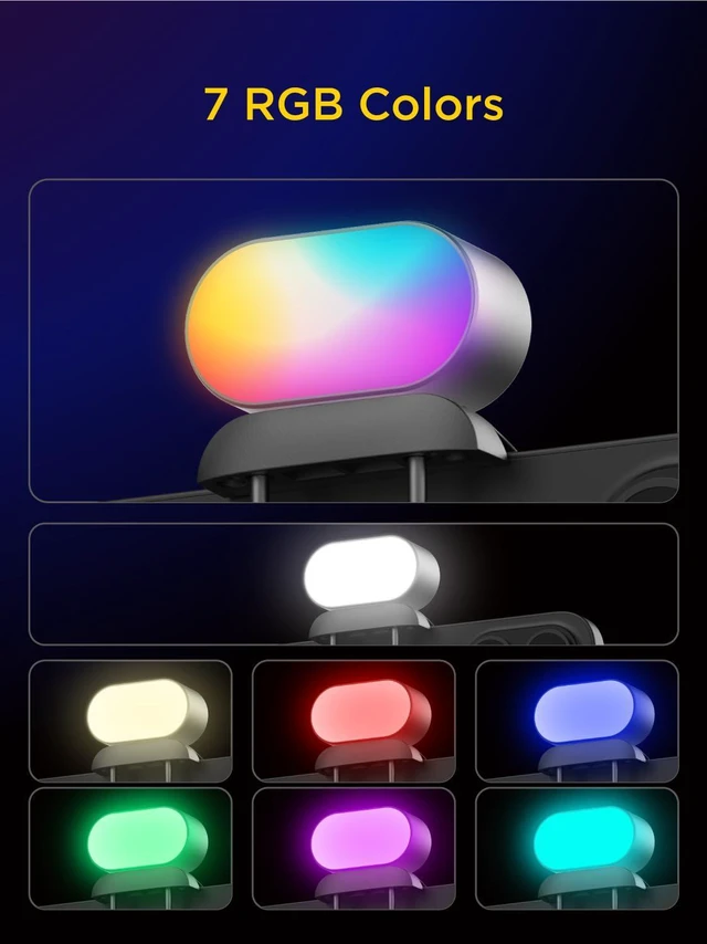 Alt view image 3 of 7 - RGB Magnetic Fill Light for Gimbal, LED Video Light w/3 Brightness and 7 Color Adjustment for Photography, Portable Mini Fill Light w/Long Battery Life for Hohem Zhiyun Feiyu Gimbal Stabilizer