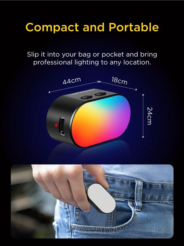 Alt view image 6 of 7 - RGB Magnetic Fill Light for Gimbal, LED Video Light w/3 Brightness and 7 Color Adjustment for Photography, Portable Mini Fill Light w/Long Battery Life for Hohem Zhiyun Feiyu Gimbal Stabilizer