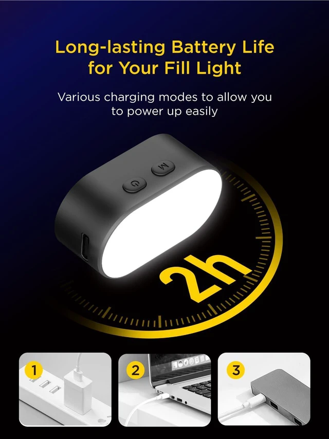 Alt view image 5 of 7 - RGB Magnetic Fill Light for Gimbal, LED Video Light w/3 Brightness and 7 Color Adjustment for Photography, Portable Mini Fill Light w/Long Battery Life for Hohem Zhiyun Feiyu Gimbal Stabilizer