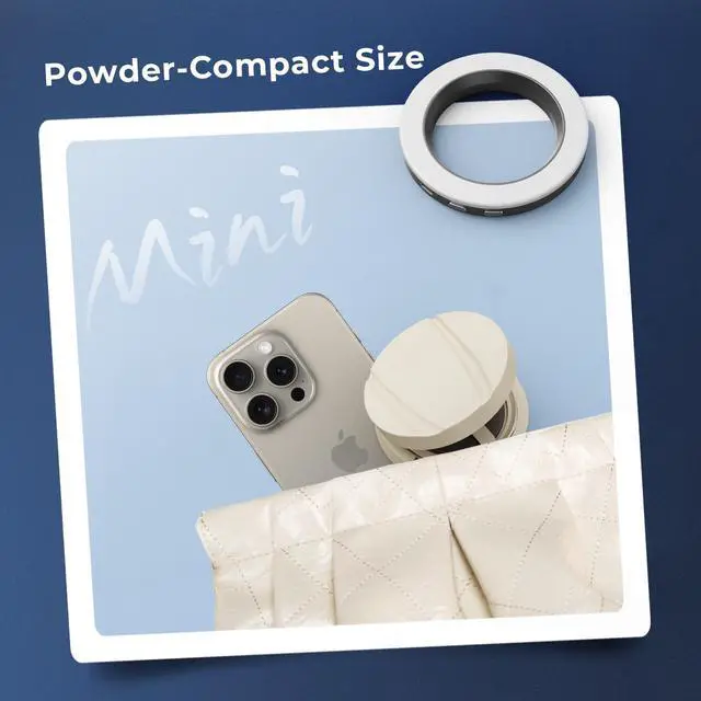 Alt view image 3 of 7 - Vibe P30 67mm Ring LED Video Light, Compact Powder-Size Bi-Color Light with High CRI 90, Compatible for 67mm Phone Mounts/Cases/Lenses, for Content Creation, Live Streaming, 4873