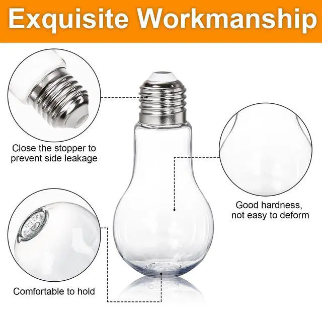 Alt view image 4 of 7 - 40 Pack Plastic Light Bulbs, 100ml/3.4 Oz Clear Fillable Ornaments, Plastic Light Bulbs Candy Jars for Crafts, Decorative Centerpieces, Party Favors, Silver