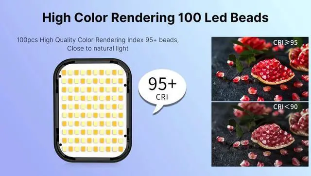 Alt view image 6 of 7 - VL100C Bi-Color LED Video Light on Camera Adjustable Angle Dimmable