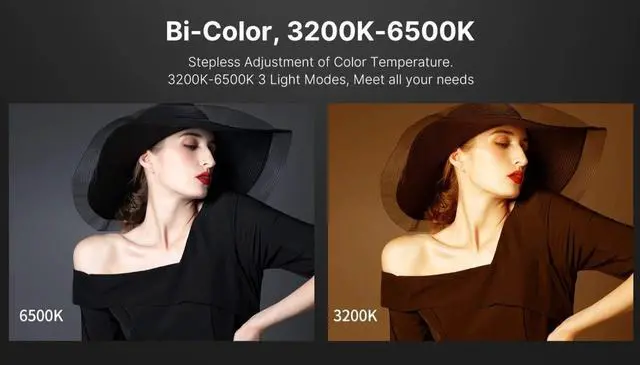 Alt view image 7 of 7 - VL100C Bi-Color LED Video Light on Camera Adjustable Angle Dimmable