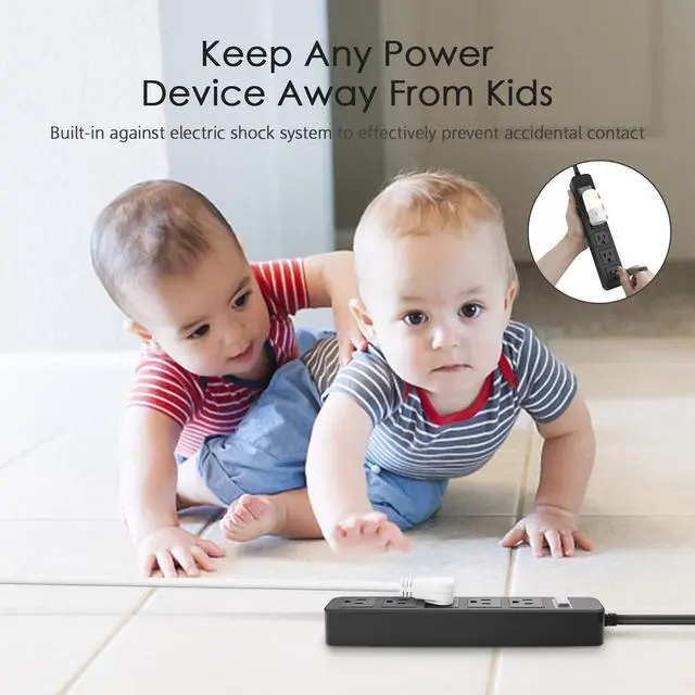 Alt view image 4 of 7 - Outdoor Power Strip Weatherproof, Waterproof, 5 Feet, 5 Outlets.