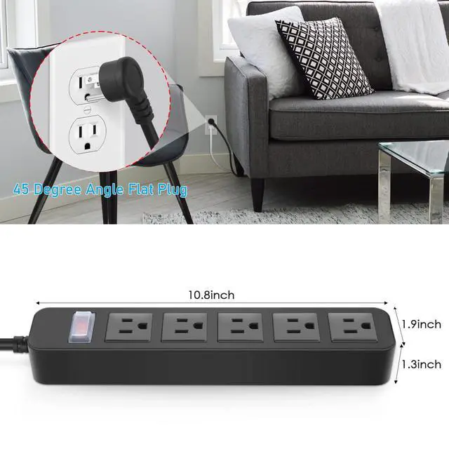 Alt view image 6 of 7 - Outdoor Power Strip Weatherproof, Waterproof, 5 Feet, 5 Outlets.