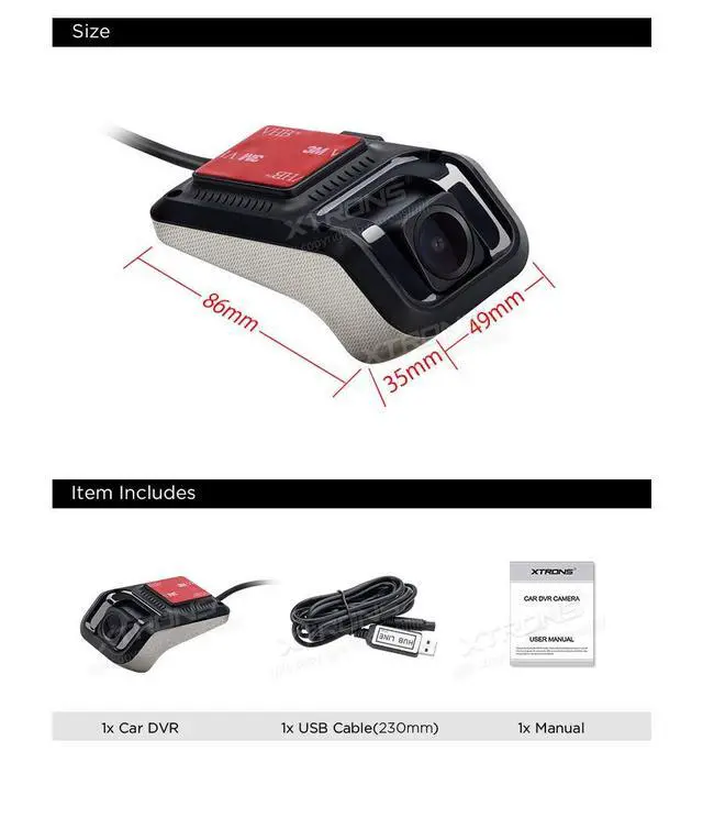 Alt view image 6 of 7 - Full HD 1080P Car DVR Road Video Recorder Dash Camera Car Driving Recorder with 140° Wide Angle, Loop Recording