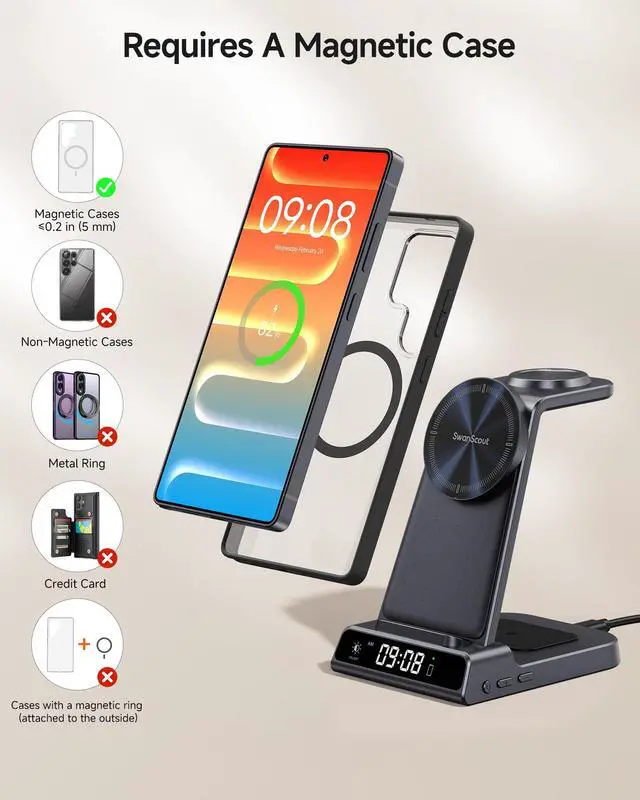 Alt view image 3 of 7 - Magnetic Charger for Samsung Galaxy S26/S25/S24/S23 Series