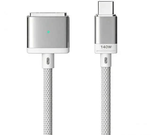 Main image of 140W USB-C to Magnetic 3 Fast Charging Cable 6.6FT, Braided & Durable, Compatible with M5/M4/M3/M2 MacBook Air & Pro (2026-2021 Models) - White