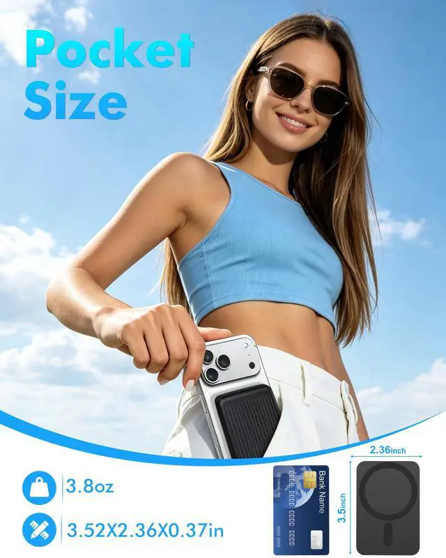 Alt view image 5 of 7 - Magnetic Portable Charger Power Bank for iPhone 5000mAh