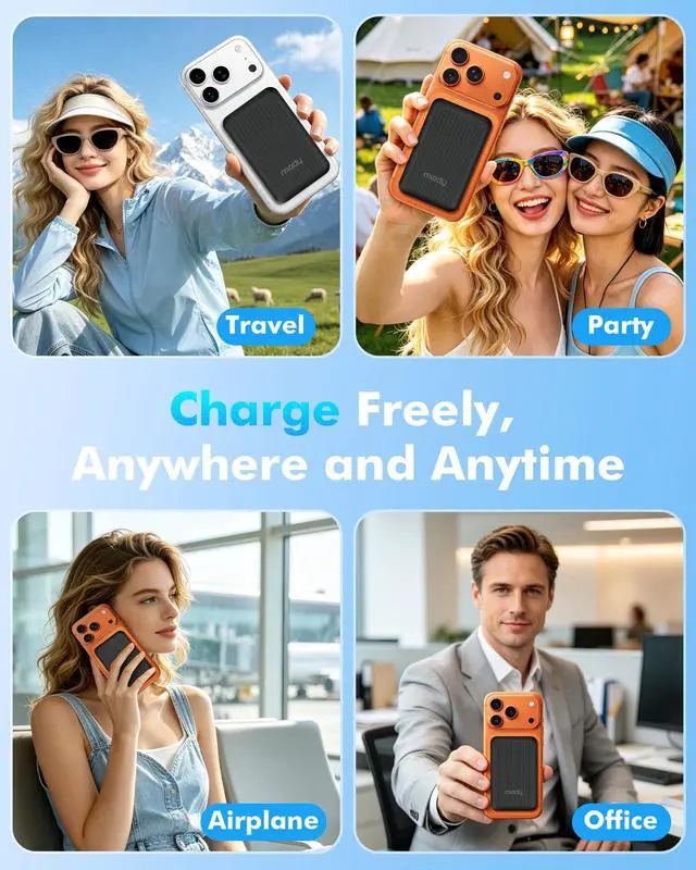 Alt view image 7 of 7 - Magnetic Portable Charger Power Bank for iPhone 5000mAh