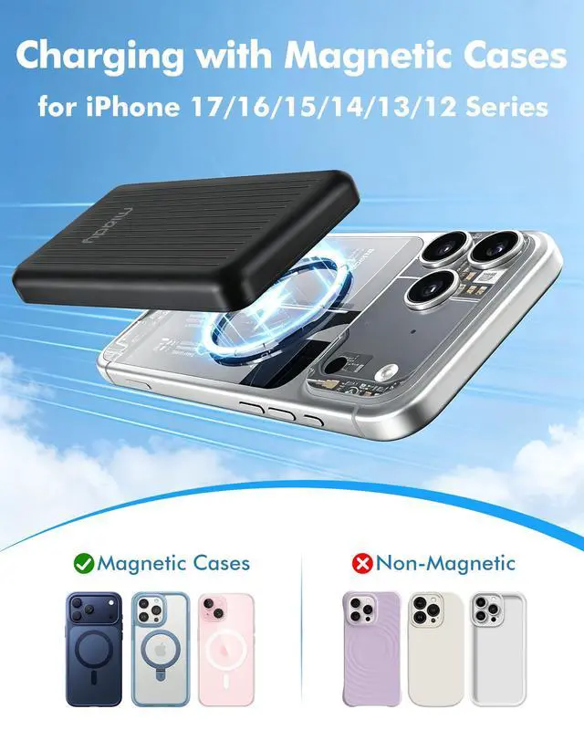 Alt view image 6 of 7 - Magnetic Portable Charger Power Bank for iPhone 5000mAh