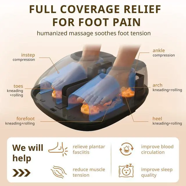 Alt view image 3 of 7 - Shiatsu Foot Massager with Heat FSA Eligible HSA 2026 Upgraded
