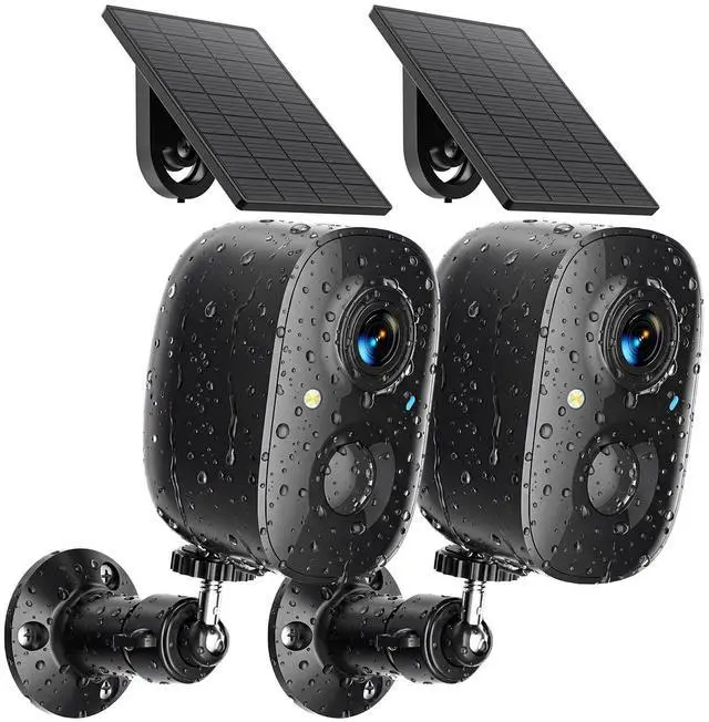 Main image of Security Cameras Wireless Outdoor 2K Solar Powered WiFi Cameras for Home Security,AI Motion Detection,Siren Alarm,Spotlight Color Night Vision,2-Way Audio,SD/Cloud Storage (2 Solar Cams)