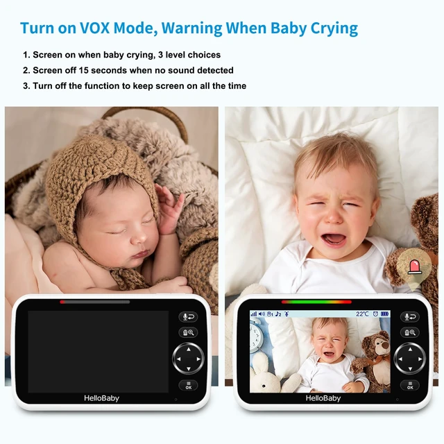 Alt view image 6 of 7 - No WiFi Baby Monitor Camera and Audio HB6550, 5" Video Screen | Trusted by 10M+ Families, 30H Battery, PTZ, Private No-WiFi, Night Vision, 1000ft, Easy Setup, 2-Way Talk, VOX, Travel Ready