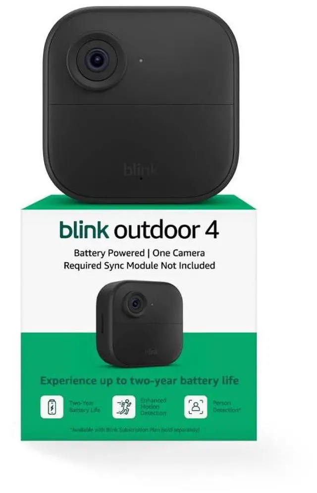 Main image of Outdoor 4 Wireless smart security camera, two-year battery life, two-way talk. Required Sync Module not included Add-on camera