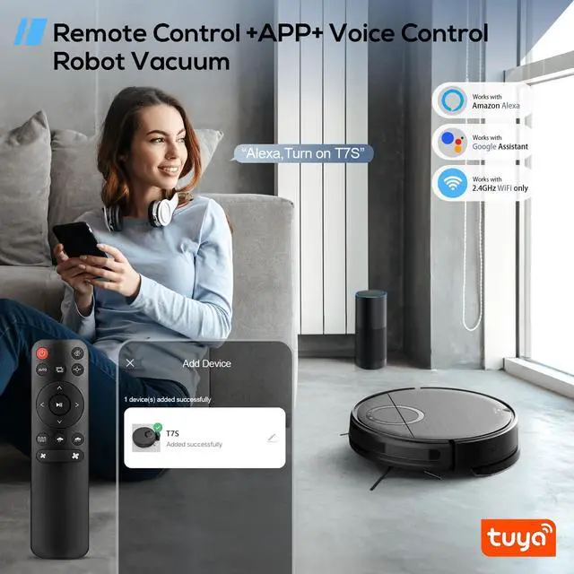 Alt view image 3 of 7 - Robot Vacuum, 2 in 1 Robot Vacuum and Mop Combo for Pet Owners: Strong Suction, Anti-Tangle Brushless Inlet, Picks Up Dog & Cat Hair, Wet Mopping Removes Paw Prints, Auto-Recharge with Schedule