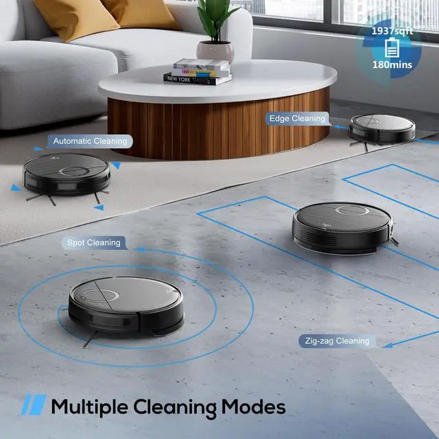 Alt view image 4 of 7 - Robot Vacuum, 2 in 1 Robot Vacuum and Mop Combo for Pet Owners: Strong Suction, Anti-Tangle Brushless Inlet, Picks Up Dog & Cat Hair, Wet Mopping Removes Paw Prints, Auto-Recharge with Schedule