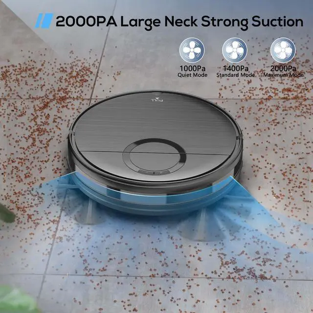 Alt view image 7 of 7 - Robot Vacuum, 2 in 1 Robot Vacuum and Mop Combo for Pet Owners: Strong Suction, Anti-Tangle Brushless Inlet, Picks Up Dog & Cat Hair, Wet Mopping Removes Paw Prints, Auto-Recharge with Schedule