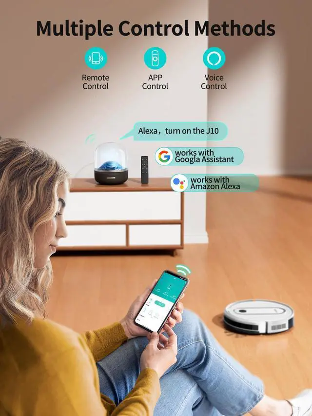 Alt view image 4 of 7 - Robot Vacuum and Mop with 4000Pa Powerful Suction, 3-in-1 Cleaning, Smart APP & Alexa Control, Self-Charging Robot Vacuum for Pet Hair, Carpets & Hard Floors