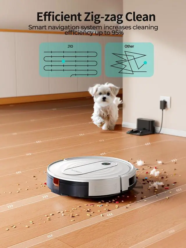 Alt view image 6 of 7 - Robot Vacuum and Mop with 4000Pa Powerful Suction, 3-in-1 Cleaning, Smart APP & Alexa Control, Self-Charging Robot Vacuum for Pet Hair, Carpets & Hard Floors