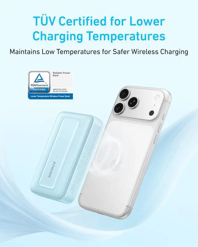 Alt view image 4 of 6 - Zolo Magnetic Power Bank, Compact 10,000mAh Wireless Portable Charger with 30W Max Fast Charging, Skin-Friendly and Durable Battery Pack, for iPhone 16/15/14 Series, AirPods, and More