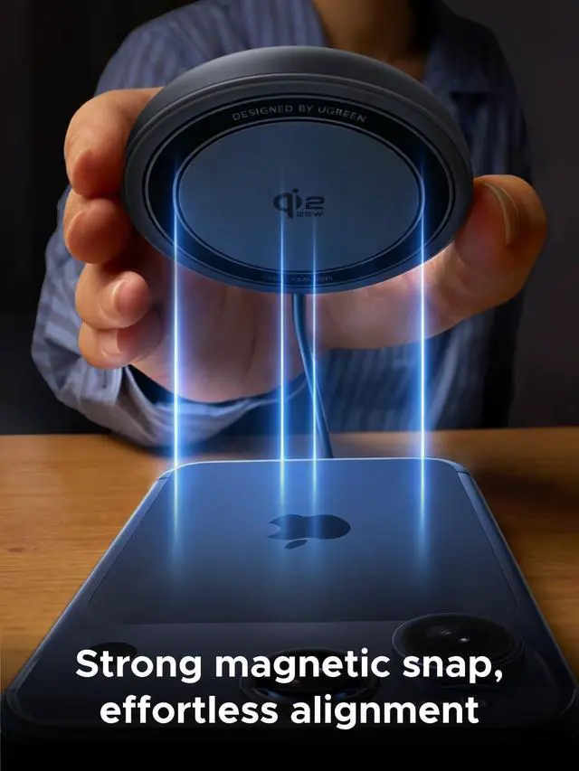 Alt view image 3 of 7 - Qi2.2 25W MagSafe-Compatible Wireless Charging Pad