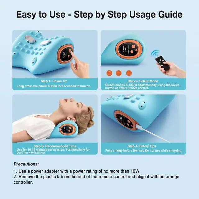 Alt view image 6 of 7 - Neck Massager 2026 New Upgrade, 3-in-1 Heat, Pulse & Vibration Modes, Ergonomic Electric Neck and Shoulder Massager for Pain Relief & Relaxation at Home, Office, Travel