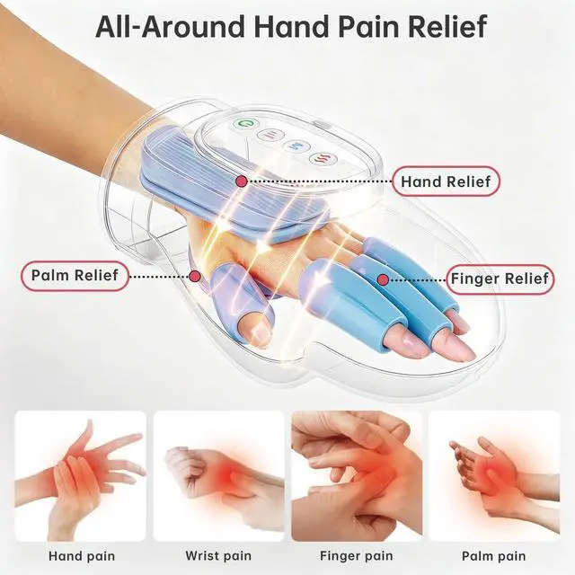 Alt view image 6 of 7 - Hand Massager with Heat and Compression for Arthritis and Carpal Tunnel