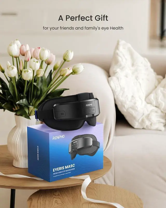 Alt view image 6 of 7 - Eyeris Masc Head and Eye Massager, Electric Heated Eye Mask