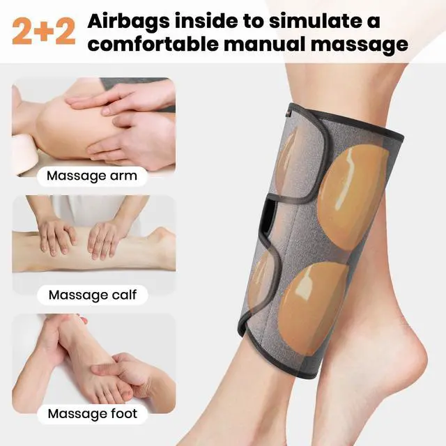 Alt view image 7 of 7 - Leg Compression Massager for Circulation and Pain Relief Fsa, Air Compression Calf Massager with 3 Modes 3 Intensities 2 Timing, for Restless Legs Syndrome Relief, Wellness Gift for Mom Dad