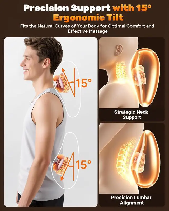 Alt view image 6 of 7 - Electric Back Massager, Deep Tissue Kneading Heat for Pain Relief