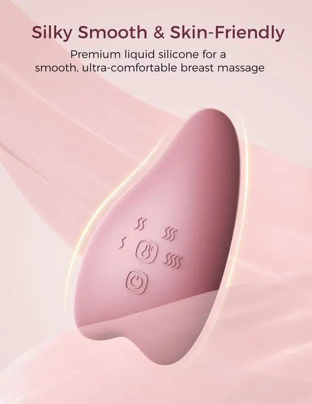 Alt view image 6 of 7 - A1Pro Lactation Massager with Heat, Deep Vibration, Cozy Red, 1PCS
