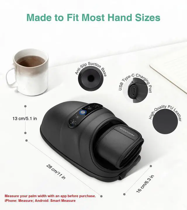 Alt view image 6 of 7 - Hand Massager - Hand Massager with Heat and Compression for Carpal Tunnel and Stiff Joints, Pain Relief from Wrist to Palm and Finger, Gifts for Women Men (Rechargeable)