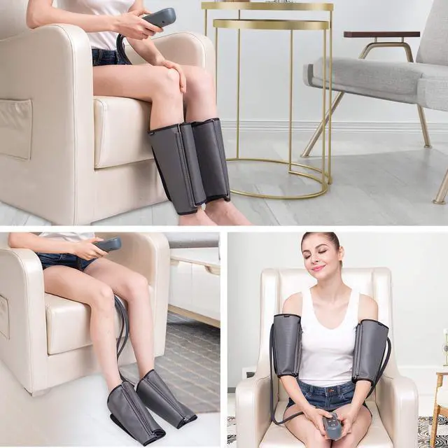 Alt view image 2 of 7 - Air Compression Leg Massager for Circulation & Pain Relief, Calf Massagers with 2 Modes & 3 Intensities, Sequential Compression Device (SCD) for RLS, Edema, FSA-HSA - Ideal Gift