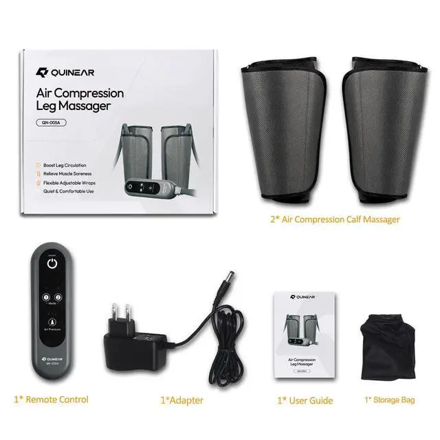 Alt view image 7 of 7 - Air Compression Leg Massager for Circulation & Pain Relief, Calf Massagers with 2 Modes & 3 Intensities, Sequential Compression Device (SCD) for RLS, Edema, FSA-HSA - Ideal Gift