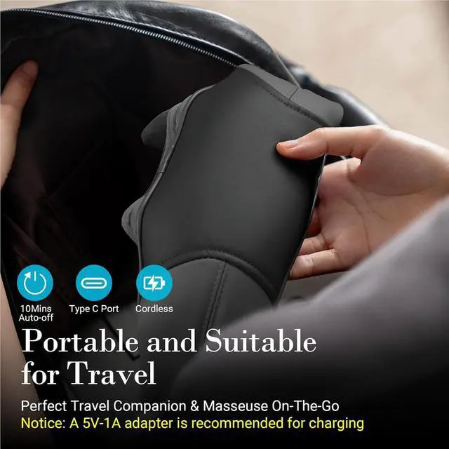 Alt view image 5 of 6 - Cordless Neck and Shoulder Massager with Heat for Pain Relief Deep Tissue