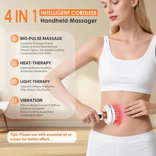 Alt view image 2 of 7 - 4-in-1 Lymphatic Drainage Massager Anti Cellulite Body Sculpting Device