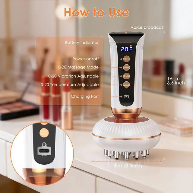 Alt view image 5 of 7 - 4-in-1 Lymphatic Drainage Massager Anti Cellulite Body Sculpting Device